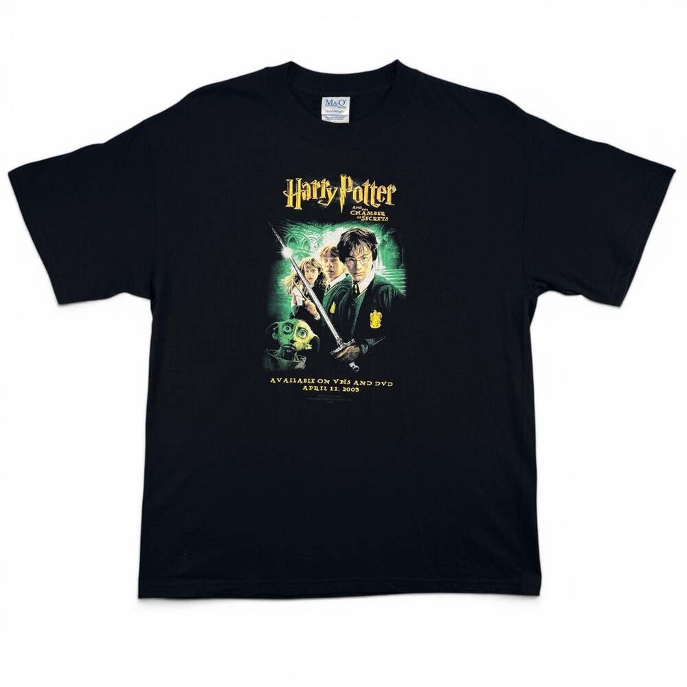 Vintage Harry Potter and the Chamber of Secrets VHS DVD Promo T-Shirt Size L